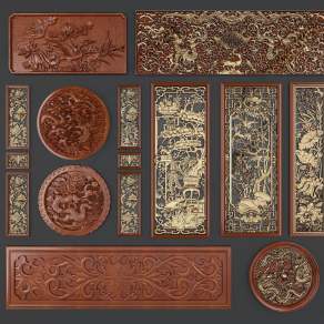 中式雕花3D模型下载